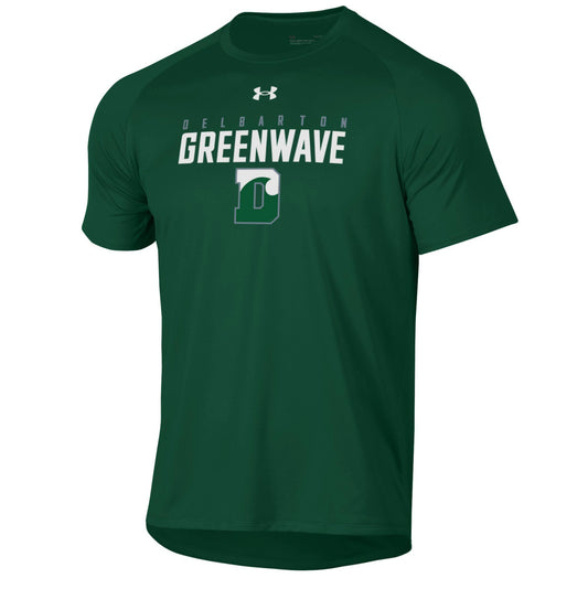 UA  Tech S/S Tee Green Wave Center D - Forest