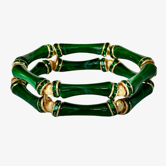 Bracelet - Brynn Hudson Bamboo Link Cuff - Green