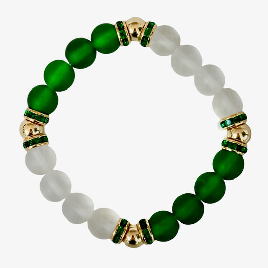 Bracelet - Brynn Hudson Matte Lucite Bangle - Green/Clear