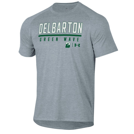 UA Tech S/S Tee Delbarton Logos - True Grey Heather