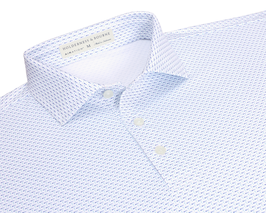 Holderness &amp; Bourne Cromwell Polo - Cascade Green &amp; Pacific Blue