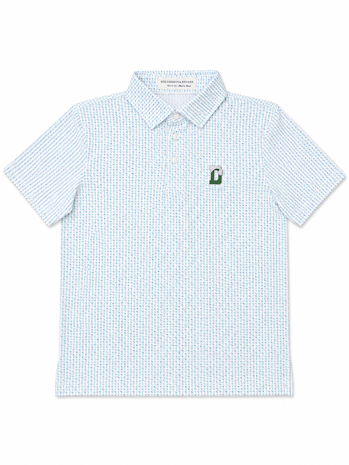 Holderness &amp; Bourne YOUTH Sprague Polo - Cascade Green &amp; Pacific Blue