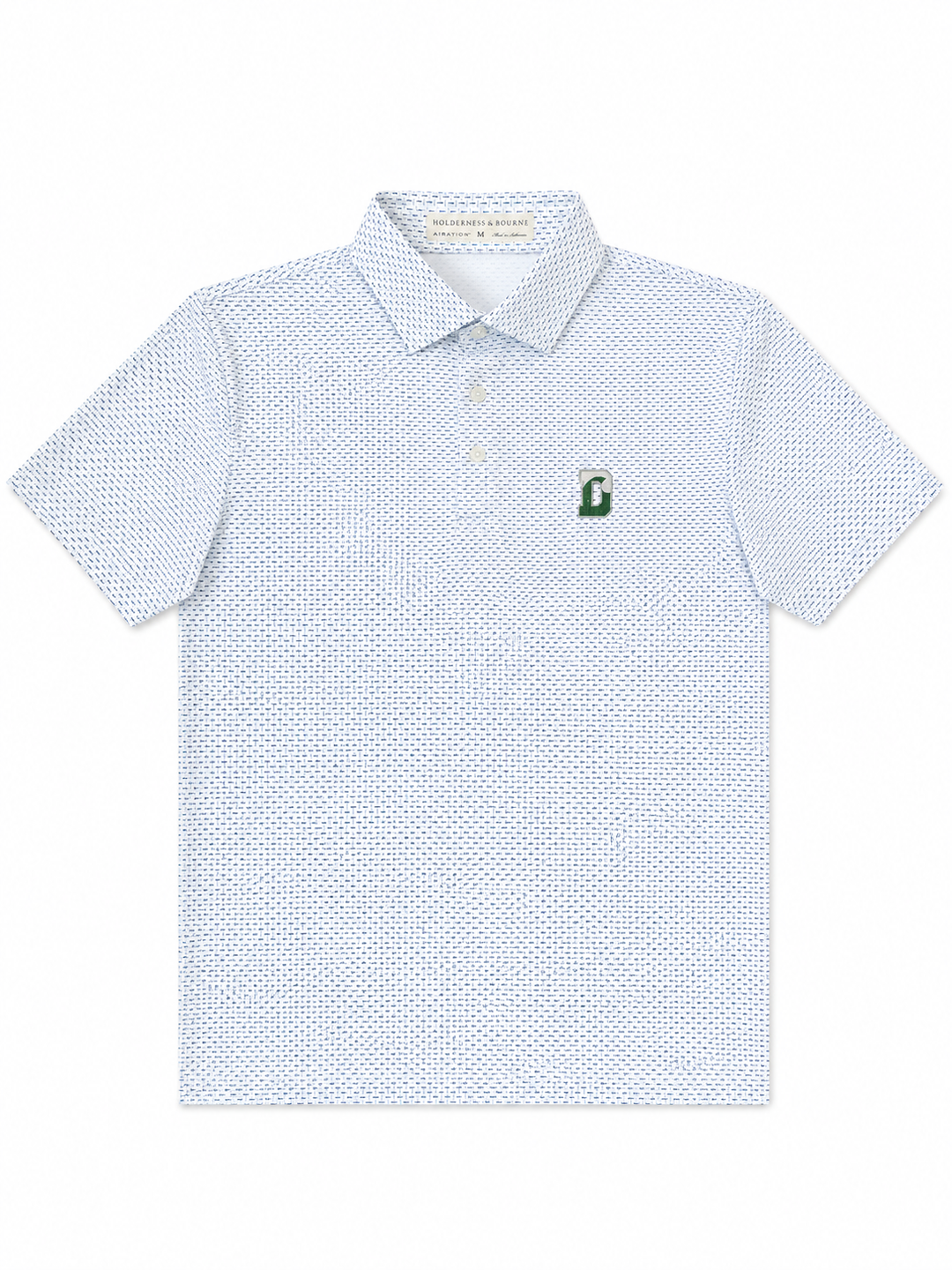 Holderness &amp; Bourne Cromwell Polo - Cascade Green &amp; Pacific Blue