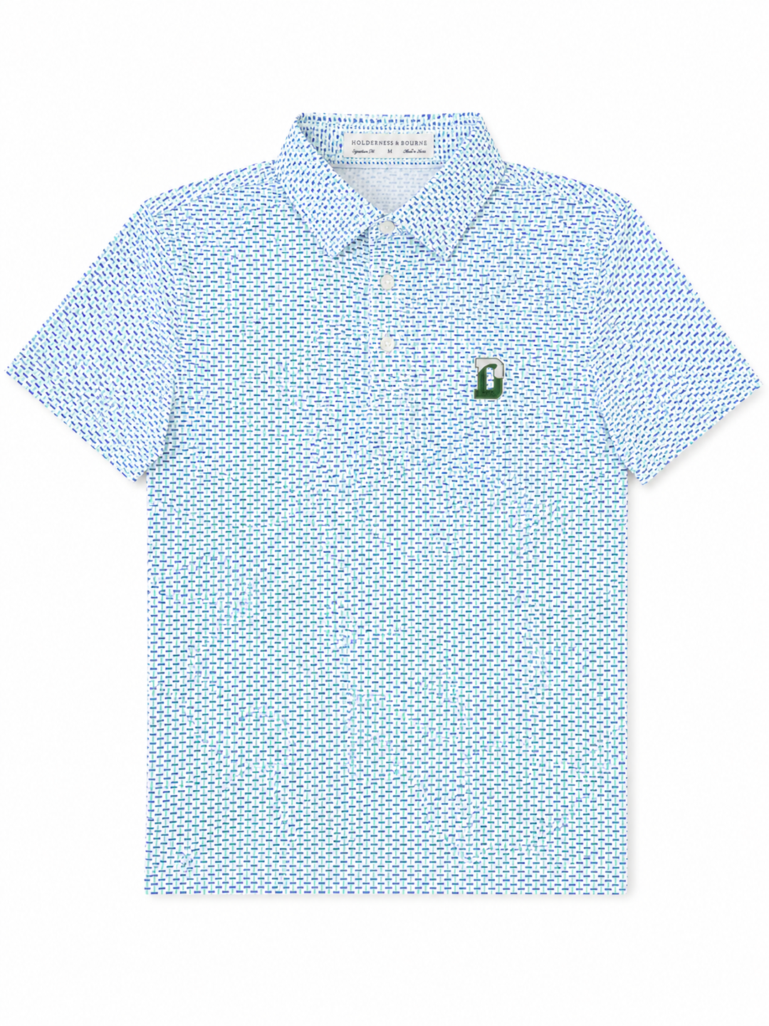Holderness &amp; Bourne Norman Polo - Cascade Green &amp; Pacific Blue