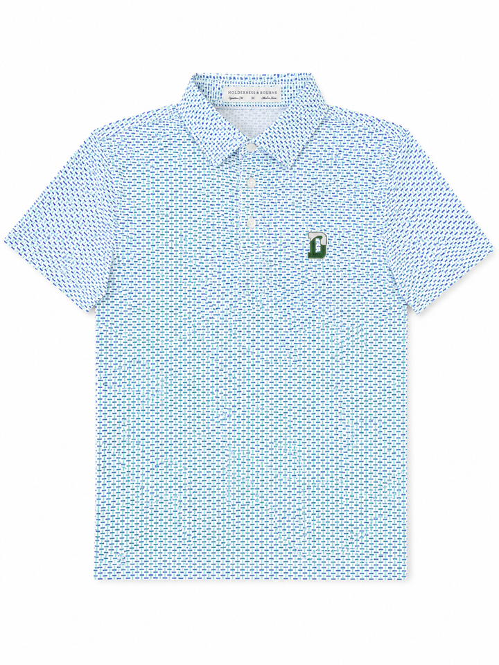 Holderness &amp; Bourne Norman Polo - Cascade Green &amp; Pacific Blue