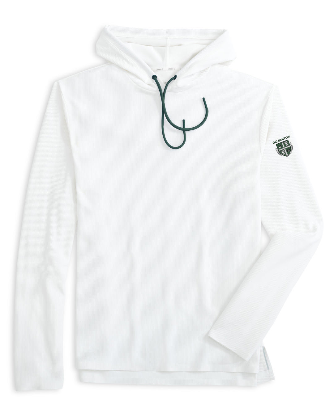 Johnnie-O Hoppin Pop Performance Hoodie - White w/ Green Strings