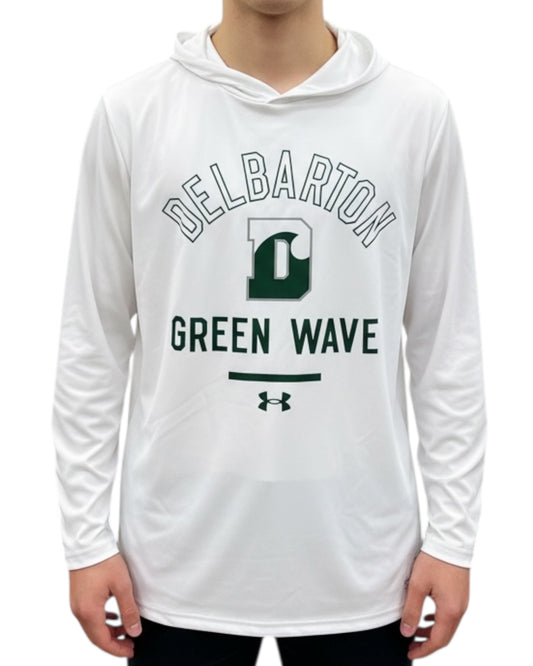 UA Gameday Armourfuse L/S Tee w/ Hood - White