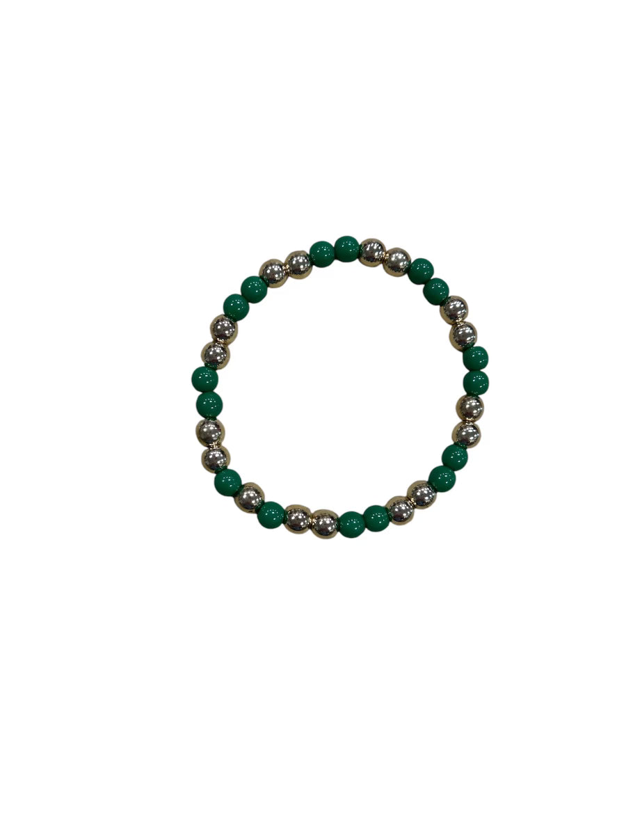 Bracelet - Beaded - Green/Gold