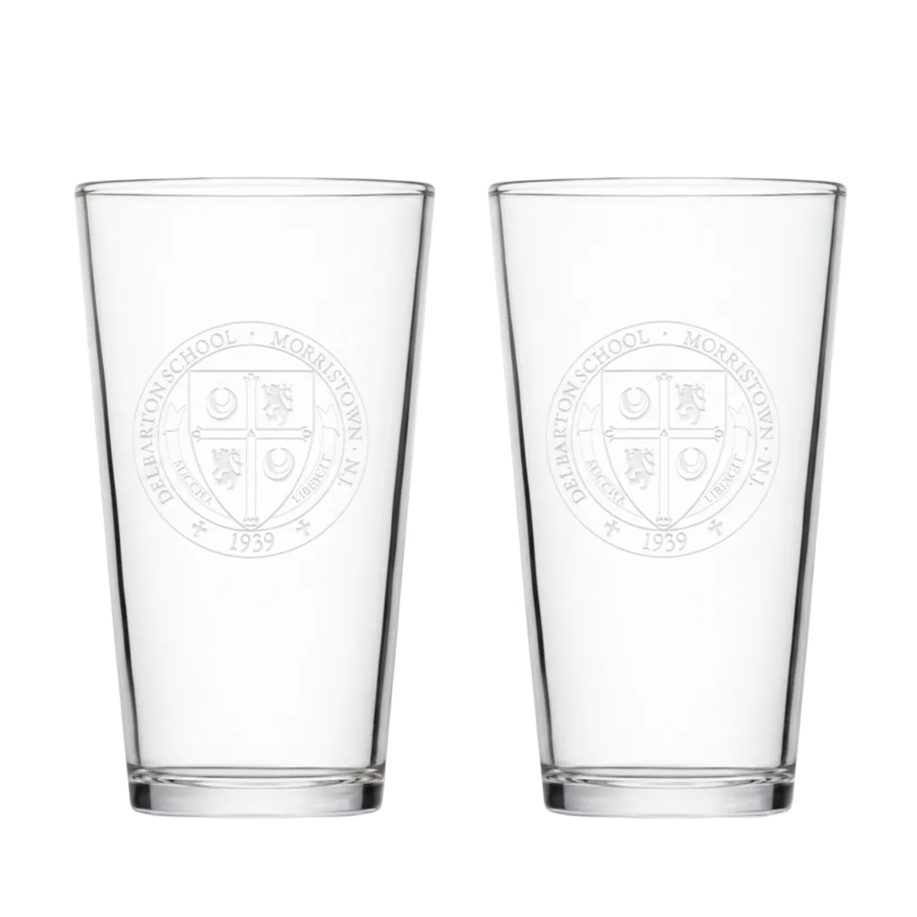 Glassware - Jardine Set of 2 Boxed 16oz Chelsea Pint Glass - Delbarton Seal