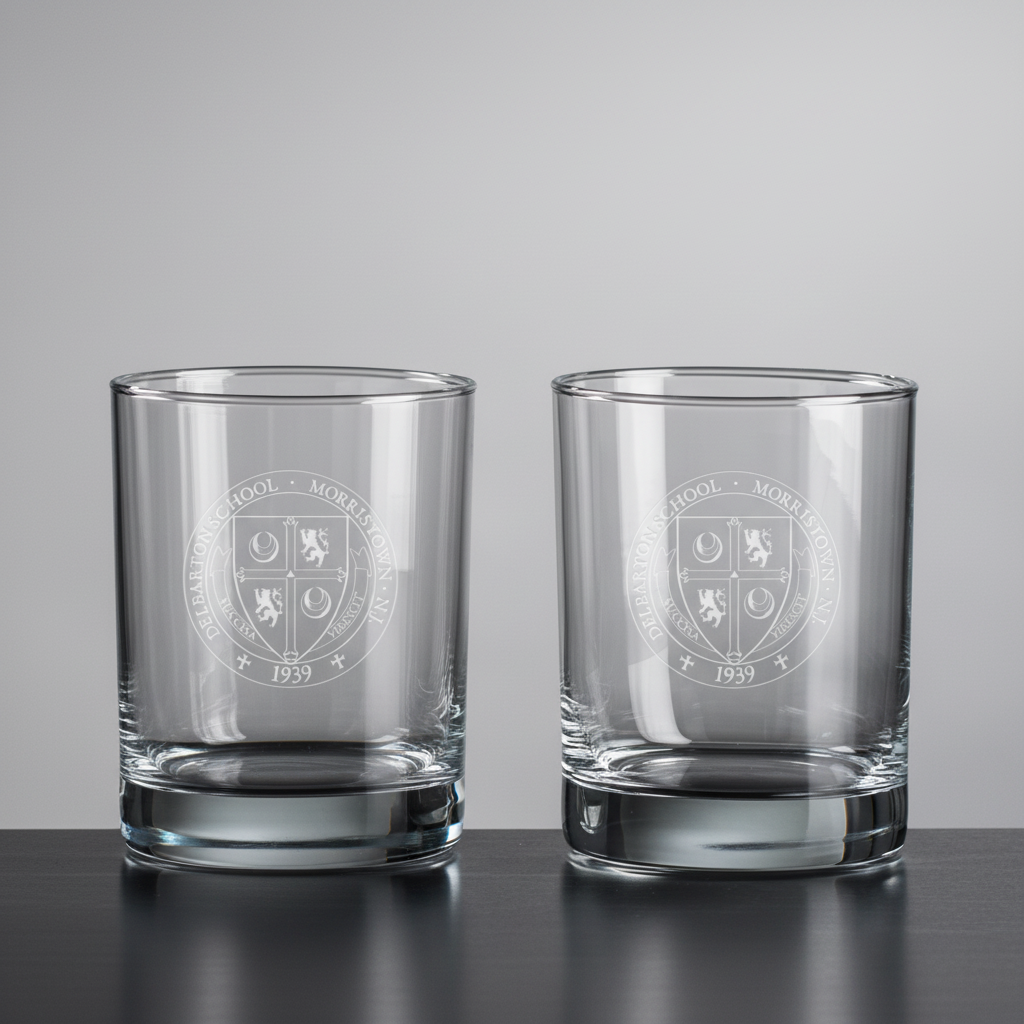 Glassware - Jardine Set of 2 Boxed 14oz Aristocrat Double Old Fashioned Glasses - Delbarton Seal