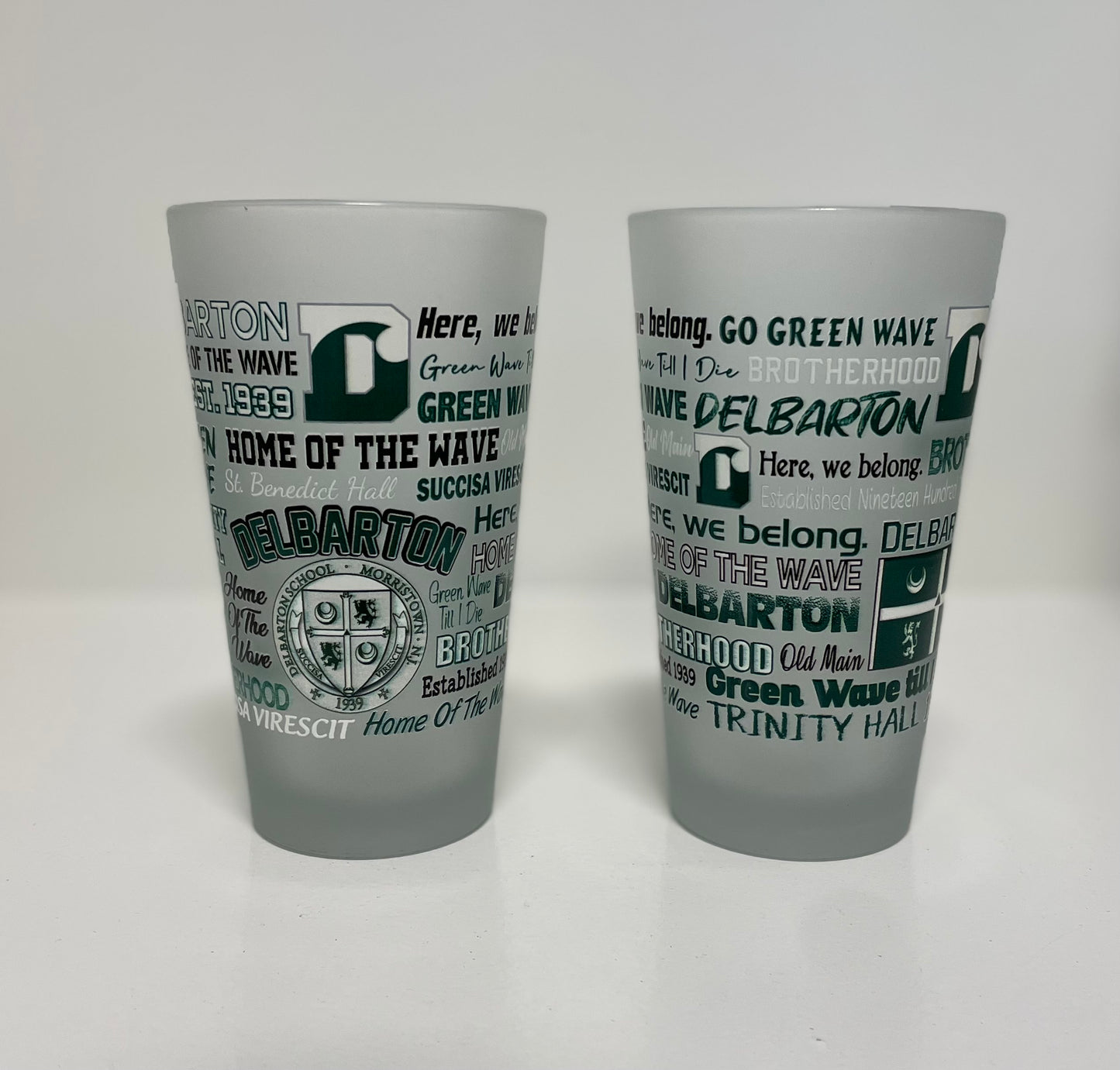 Pint Glass -Frosted Campus Wrap Around Pint Glass