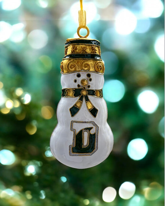 Ornament - Kitty Keller Snowman Ornament - White