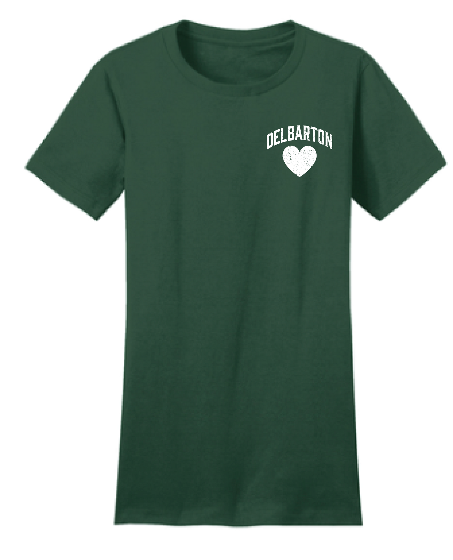 District LADIES S/S Concert Heart Tee - Dark Green