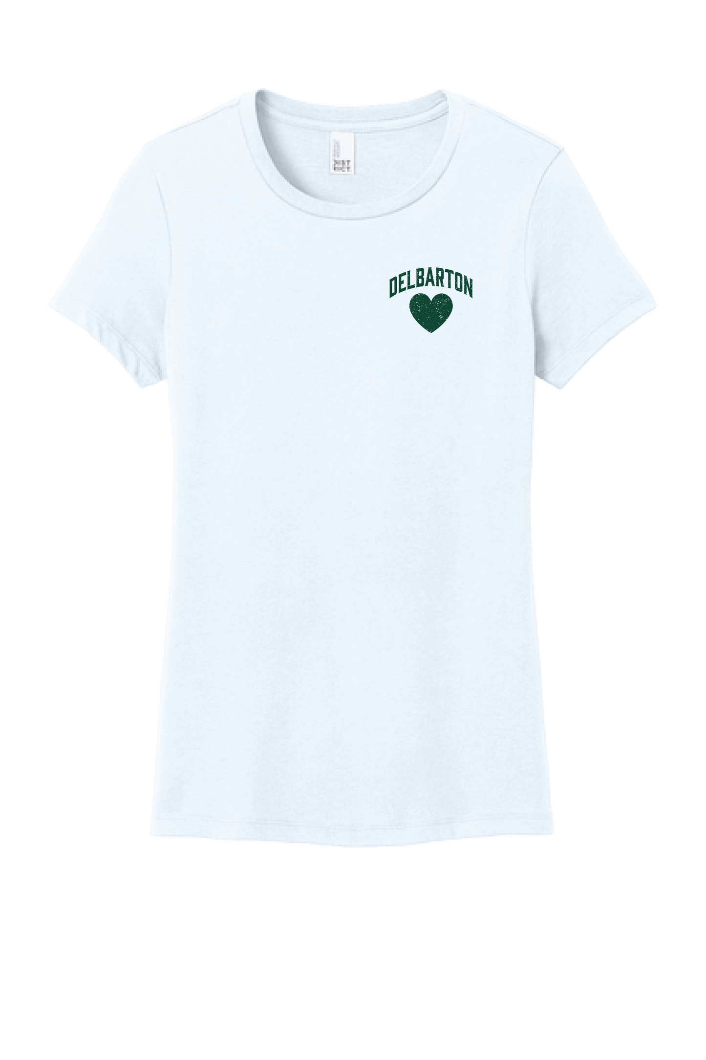 District LADIES S/S Perfect Weight Heart Tee - White