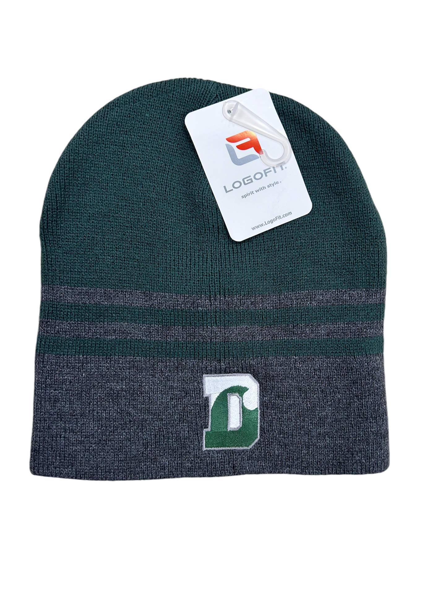 Hat - Logofit Crew Acrylic Beanie - Dark Green/Grey