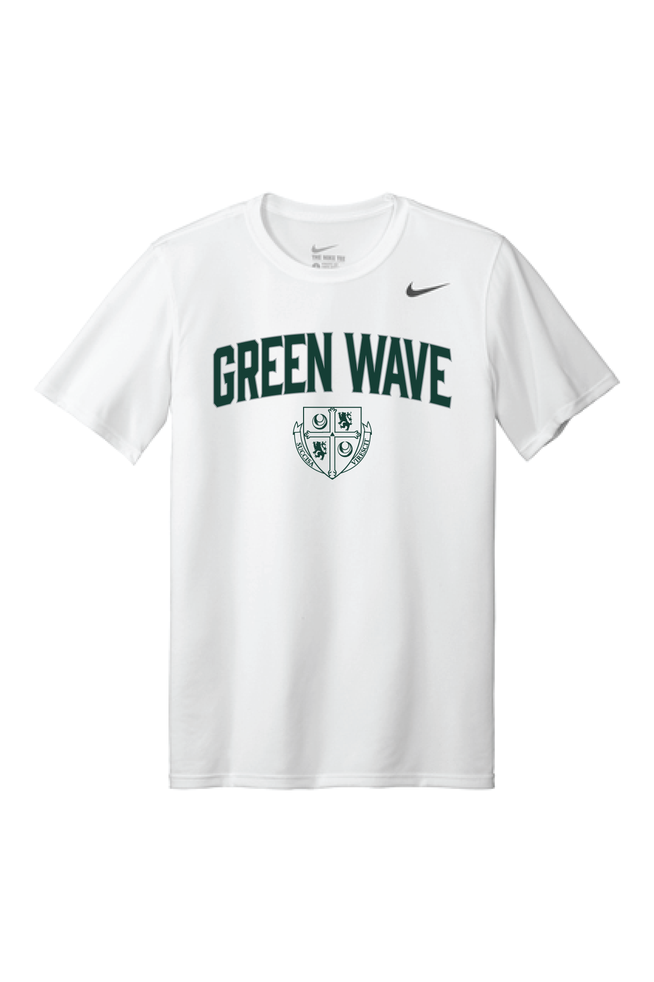Nike Legend S/S Tee Green Wave Crest - White