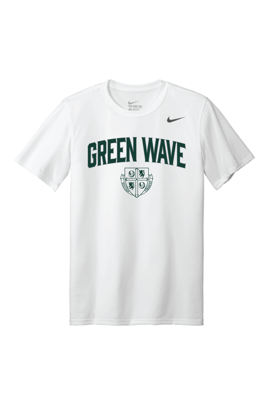Nike Legend S/S Tee Green Wave Crest - White