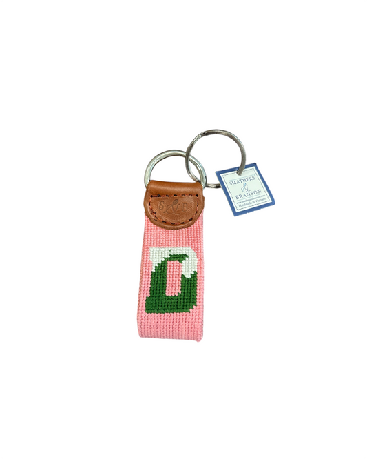 Keychain - Smathers and Branson D Wave Needlepoint - Pink
