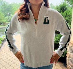 Pink Pineapple LADIES 1/4 zip - Heather Grey