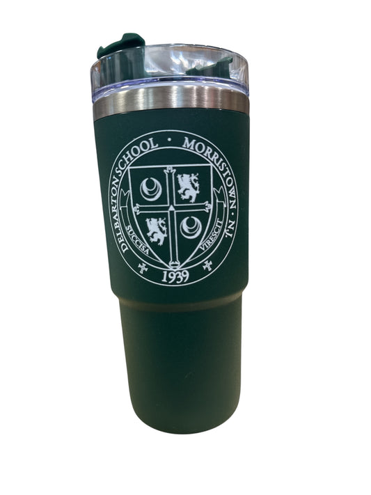 Tumbler - 24 oz Double Wall Stainless Steel Tumbler with Straw - Green