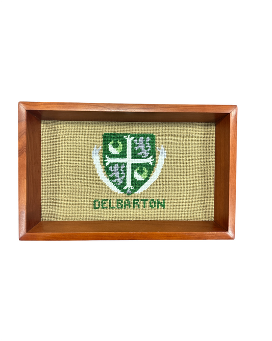 Tray - Smathers and Branson Crest Needlepoint Valet - Khaki