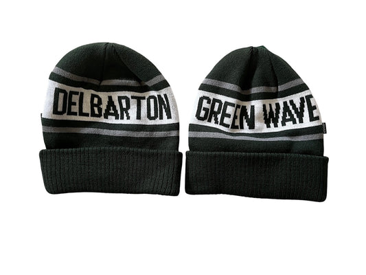 Hat - League Winter Beanie - Green with White Trim