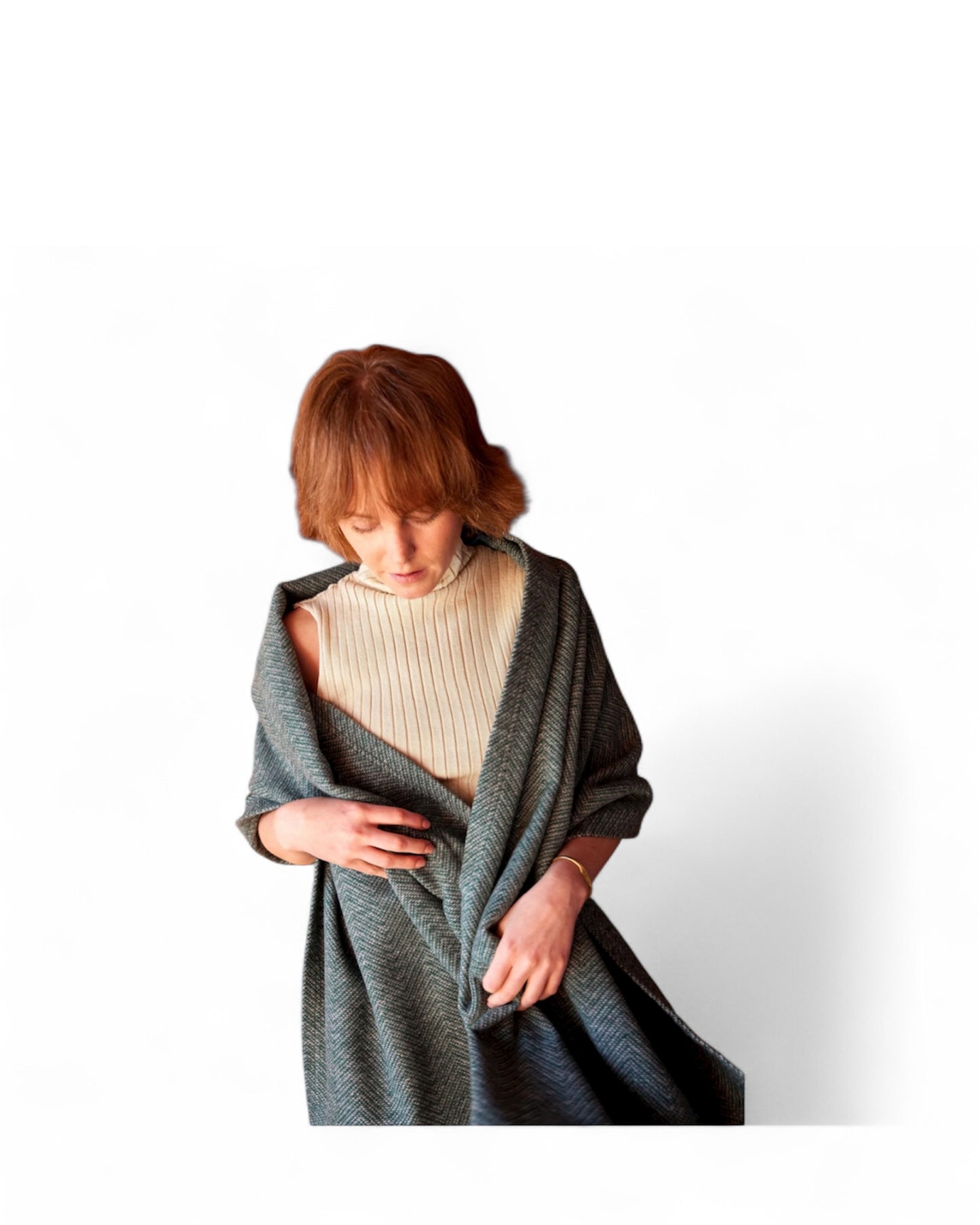 Wrap - ChappyWrap Bayside Herringbone Shawl - Evergreen