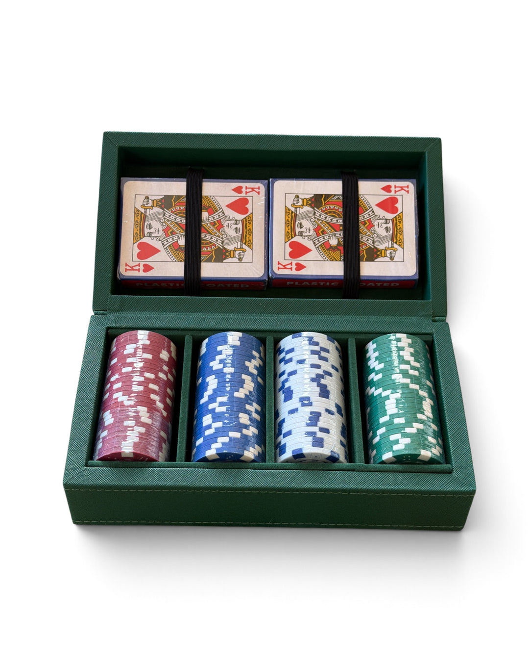 Playing Cards - Brouk &amp; Co Rowan Poker Card Set w/ 100 Chips - Hunter Green