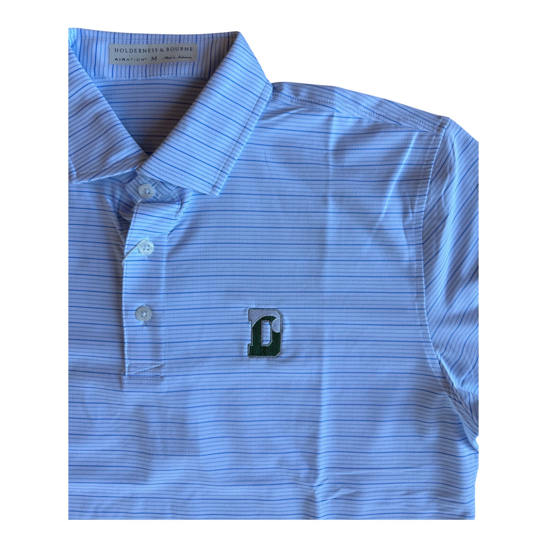 Holderness &amp; Bourne Stanley Polo - White, Vista Blue &amp; Horizon Blue
