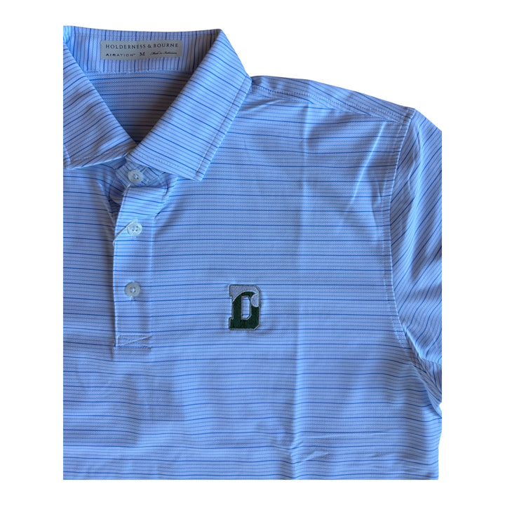 Holderness &amp; Bourne Stanley Polo - White, Vista Blue &amp; Horizon Blue