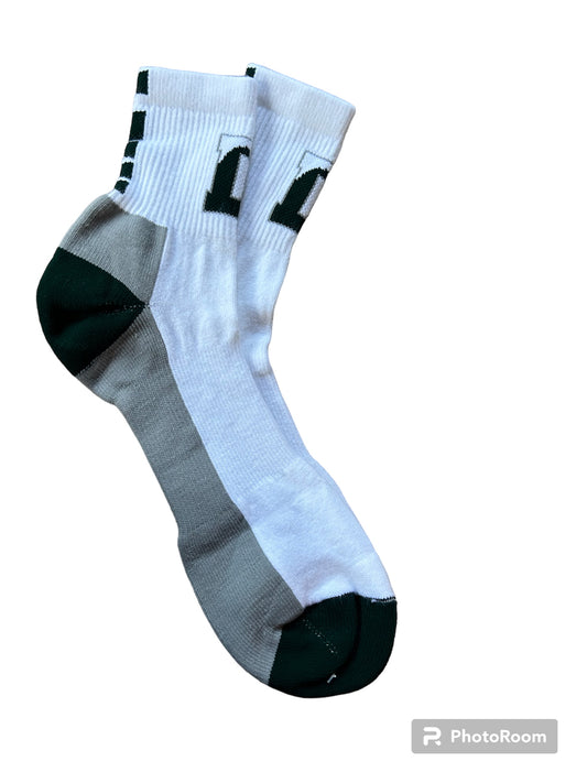 TCK Dash Quarter Sock - White/Green