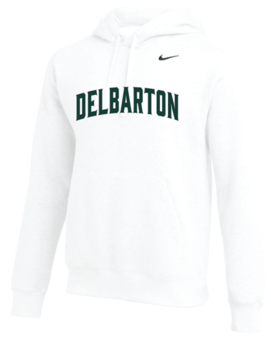 Nike Club Fleece Hoodie Arched Delbarton - White