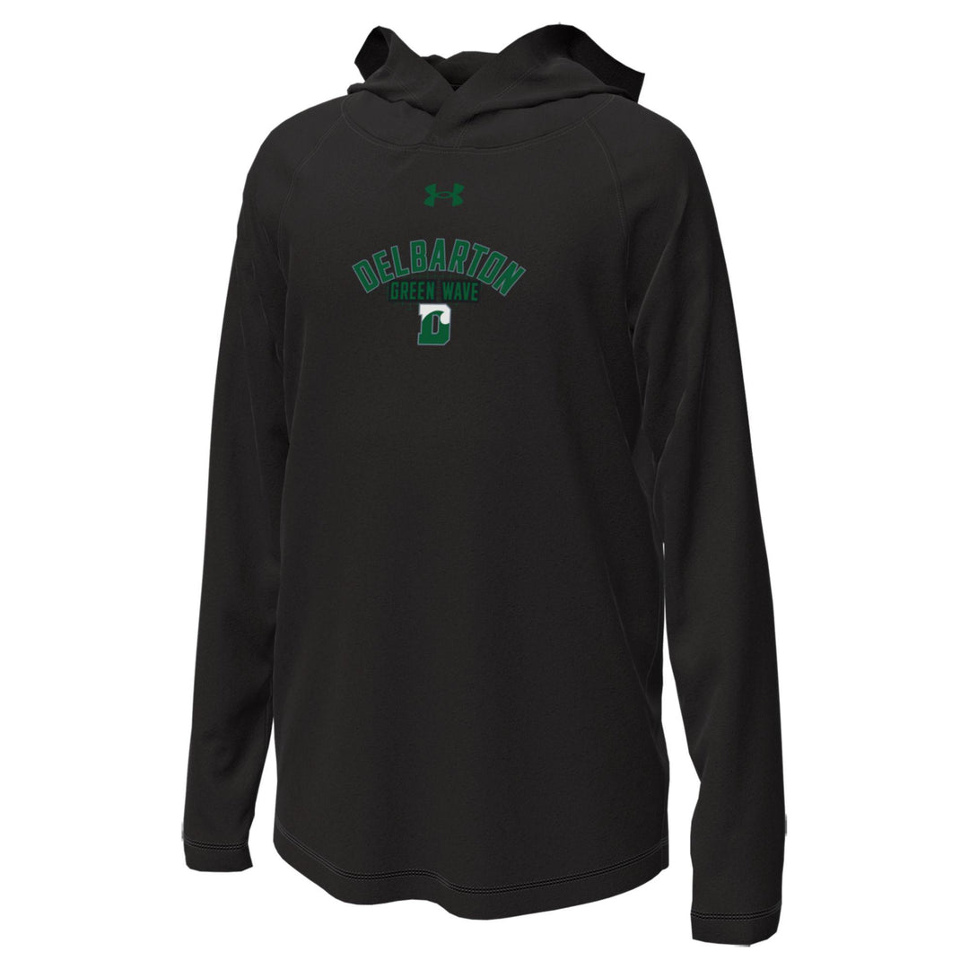 UA YOUTH Tech Stretch L/S Tee with Hood - Black