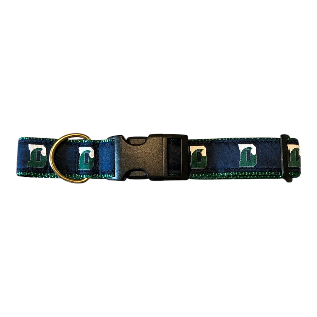 Dog Collar - Belted Cow DWave - Blue and Green