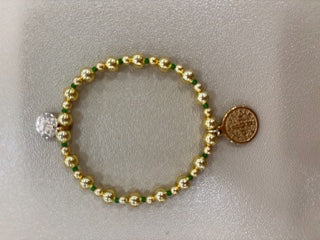 Rosary is the Way Large Gold Bead Bracelet