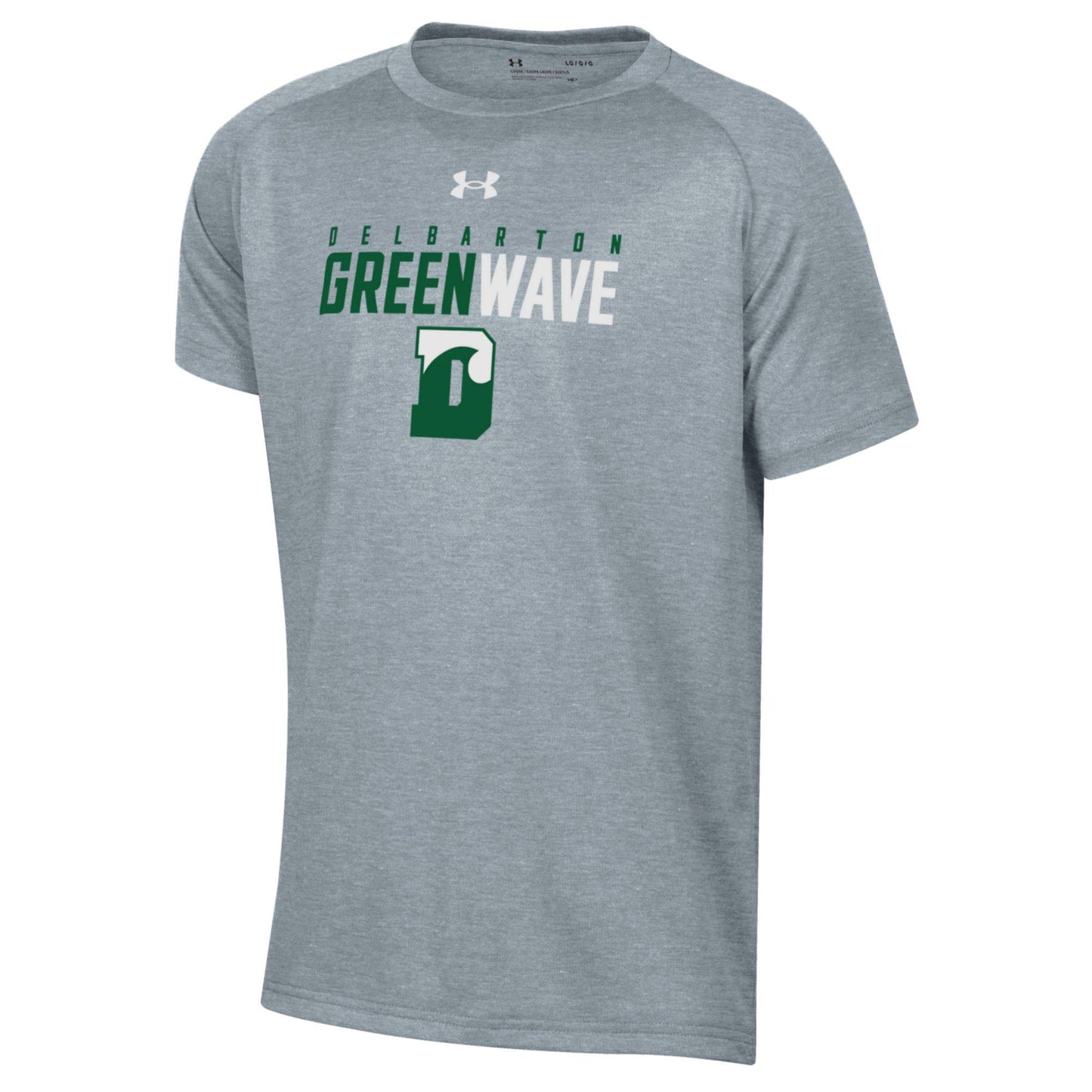 UA YOUTH Tech S/S Tee Center Chest Delbarton Green Wave DWave - Gray