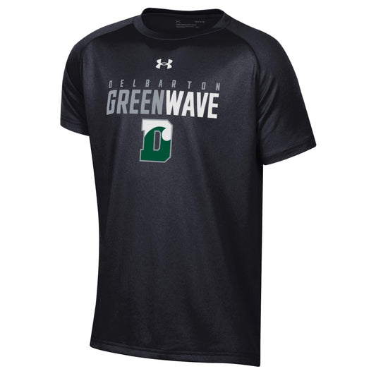 UA YOUTH Tech S/S Tee Center Chest Delbarton Green Wave DWave - Black