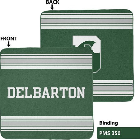 Blanket - League Fleece Blanket Delbarton - White/Grey/Green