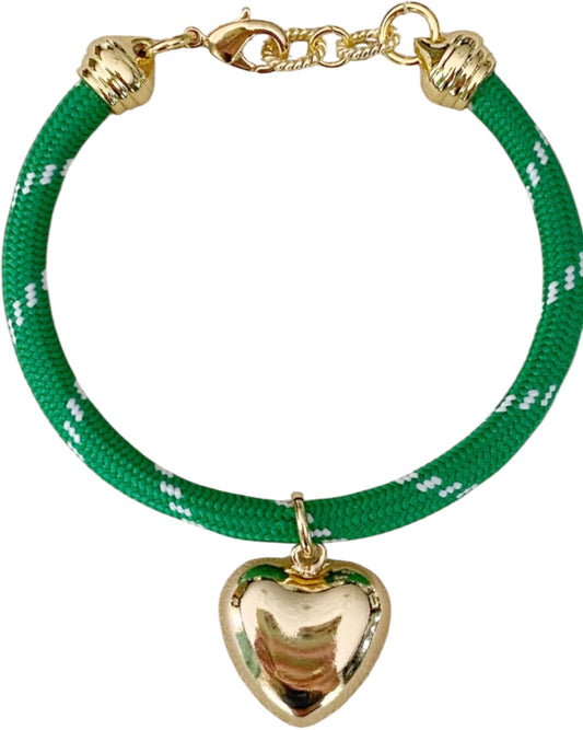 Bracelet -Summer Love Designs - Green Paracord Love - Green & Gold
