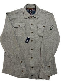 Johnnie-O Brayden Stretch Flannel Lodge Button Down - Light Gray