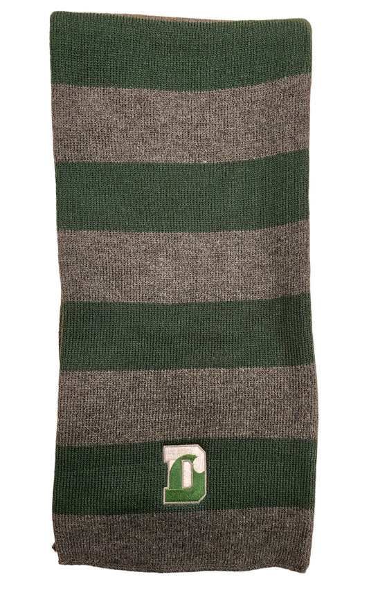 Scarf - LogoFit Rugby Striped Knit - Green/Charcoal