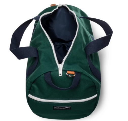 Duffel - Hudson Sutler - LARGE Green with Navy Blue Straps - Custom Order